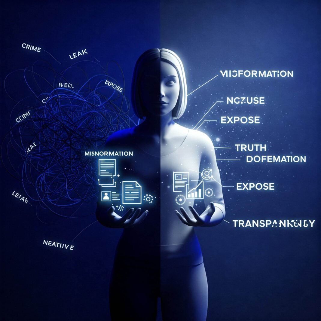 Truth versus secrecy concept graphic