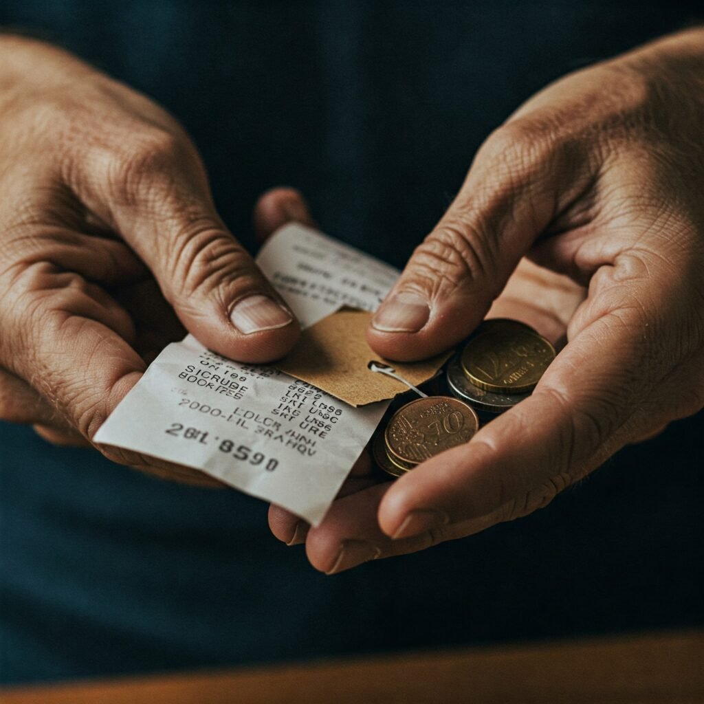 Hands holding coins depicting economic anxiety