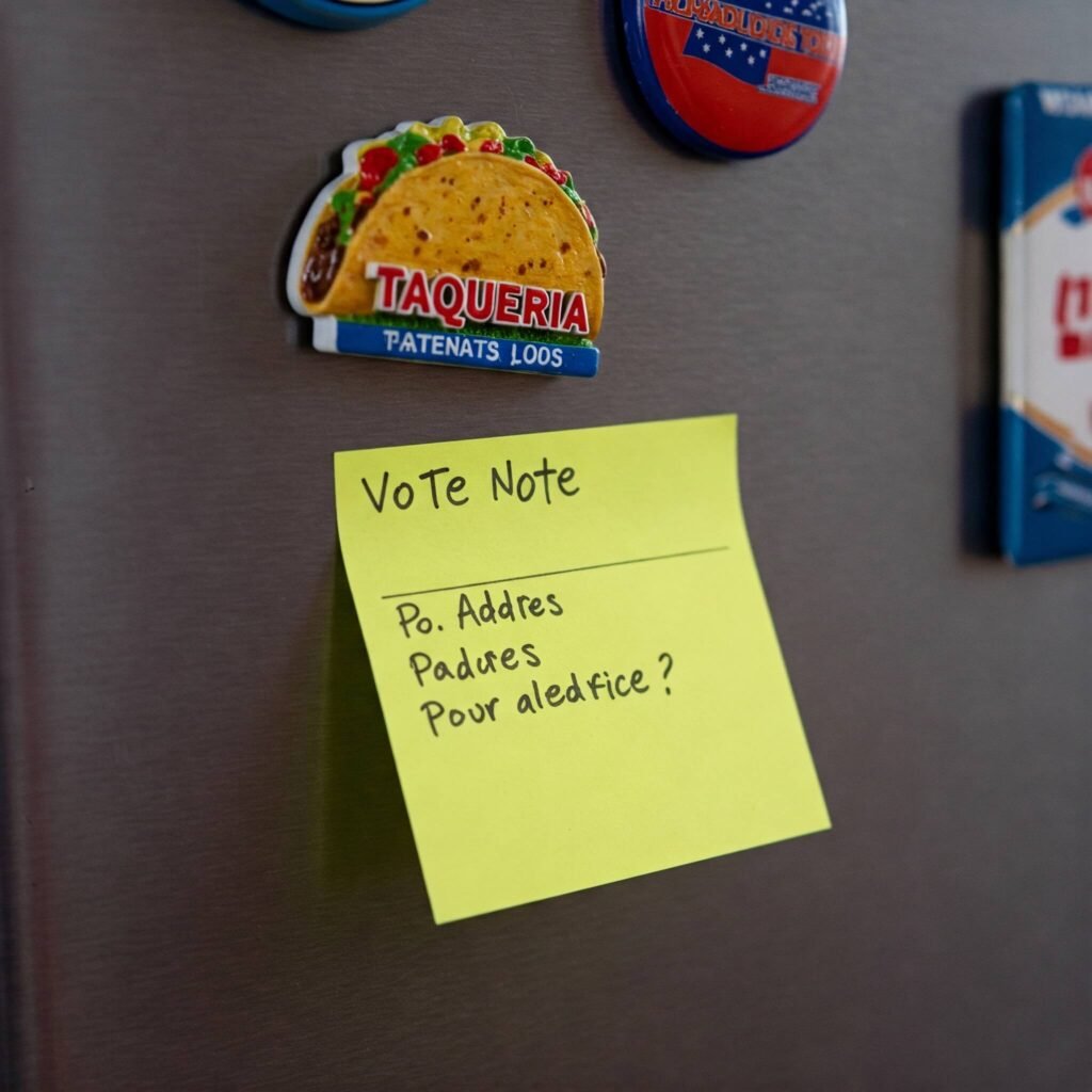your polling place sticky note
