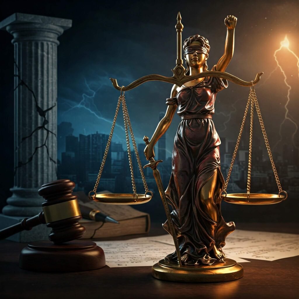 Thoughtful balance legal scales