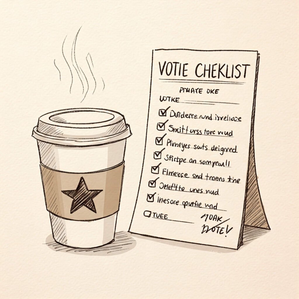 Hand-drawn sketch of a coffee cup